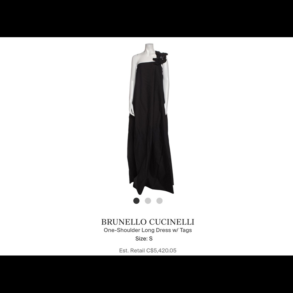 🔥🥰🔥🥰 Brunello Cucinelli one shoulder ivory gown size M - Picture 2 of 16